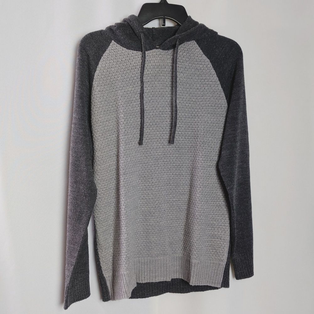 Brave Soul Gray Color Block Hoodie Mixed Media S